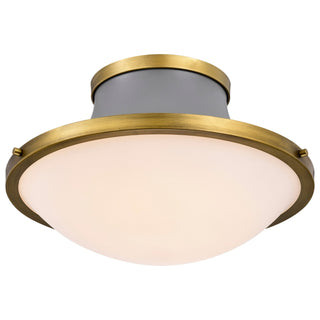 Lafayette Three Light Flush Mount in Matte Gray