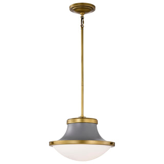 Lafayette One Light Pendant in Matte Gray