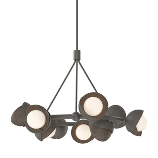 Hubbardton Forge - 131068-SKT-MULT-07-05-GG0711 - Brooklyn 9-Light Double Shade Ring Pendant - Brooklyn - Dark Smoke
