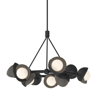 Hubbardton Forge - 131068-SKT-MULT-10-07-GG0711 - Brooklyn 9-Light Double Shade Ring Pendant - Brooklyn - Black