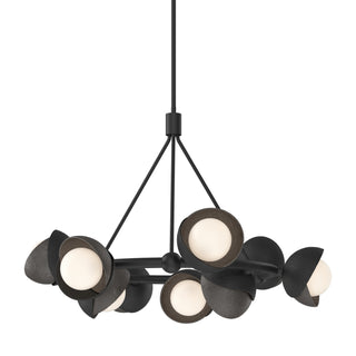 Hubbardton Forge - 131068-SKT-MULT-10-14-GG0711 - Brooklyn 9-Light Double Shade Ring Pendant - Brooklyn - Black