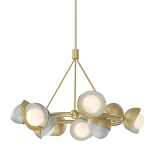 Hubbardton Forge - 131068-SKT-MULT-86-82-GG0711 - Brooklyn 9-Light Double Shade Ring Pendant - Brooklyn - Modern Brass
