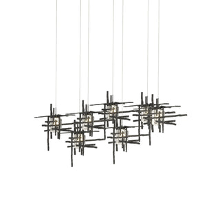 Hubbardton Forge - 131095-SKT-LONG-10-II0728 - Tura 7-Light Seeded Glass Pendant - Tura - Black