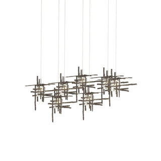Hubbardton Forge - 131095-SKT-LONG-14-II0728 - Tura 7-Light Seeded Glass Pendant - Tura - Oil Rubbed Bronze