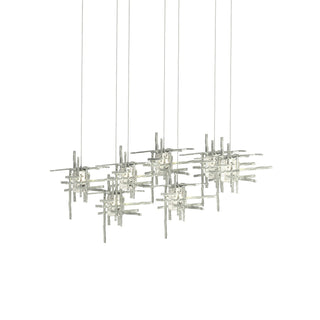 Hubbardton Forge - 131095-SKT-LONG-82-II0728 - Tura 7-Light Seeded Glass Pendant - Tura - Vintage Platinum