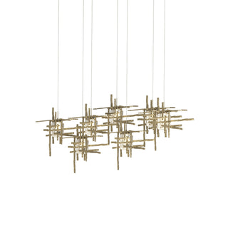 Hubbardton Forge - 131095-SKT-LONG-84-II0728 - Tura 7-Light Seeded Glass Pendant - Tura - Soft Gold