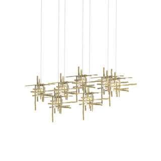 Hubbardton Forge - 131095-SKT-LONG-86-II0728 - Tura 7-Light Seeded Glass Pendant - Tura - Modern Brass