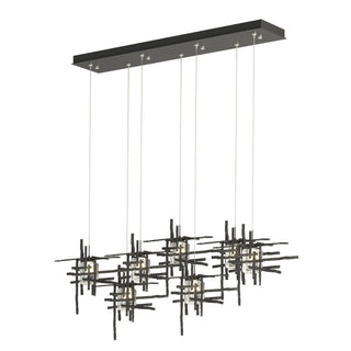 Hubbardton Forge - 131095-SKT-STND-10-II0728 - Tura 7-Light Seeded Glass Pendant - Tura - Black