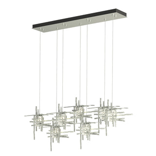 Hubbardton Forge - 131095-SKT-STND-82-II0728 - Tura 7-Light Seeded Glass Pendant - Tura - Vintage Platinum