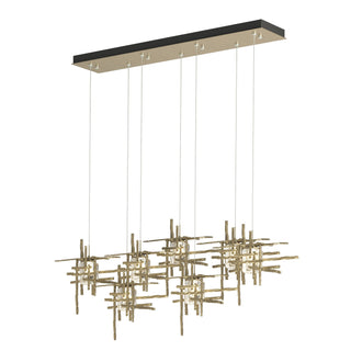Hubbardton Forge - 131095-SKT-STND-84-II0728 - Tura 7-Light Seeded Glass Pendant - Tura - Soft Gold