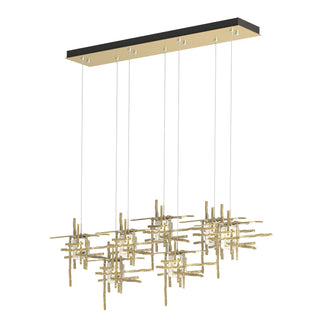 Hubbardton Forge - 131095-SKT-STND-86-II0728 - Tura 7-Light Seeded Glass Pendant - Tura - Modern Brass