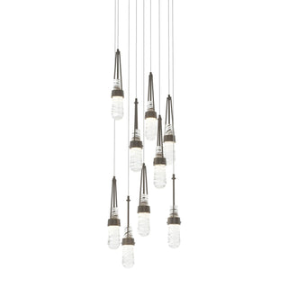 Hubbardton Forge - 131100-SKT-LONG-07-YJ0434 - Link 9-Light Blown Glass Pendant - Link - Dark Smoke