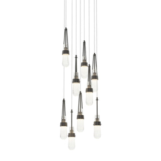 Hubbardton Forge - 131100-SKT-LONG-10-YG0434 - Link 9-Light Blown Glass Pendant - Link - Black