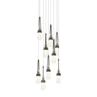 Hubbardton Forge - 131100-SKT-LONG-14-YG0434 - Link 9-Light Blown Glass Pendant - Link - Oil Rubbed Bronze