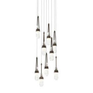 Hubbardton Forge - 131100-SKT-LONG-14-YJ0434 - Link 9-Light Blown Glass Pendant - Link - Oil Rubbed Bronze