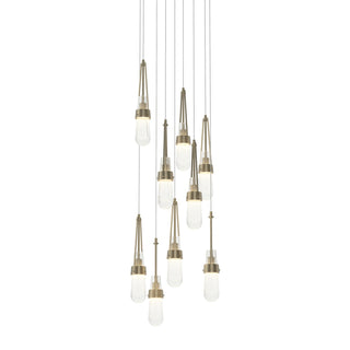 Hubbardton Forge - 131100-SKT-LONG-84-YG0434 - Link 9-Light Blown Glass Pendant - Link - Soft Gold