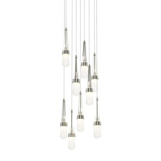 Hubbardton Forge - 131100-SKT-LONG-85-YG0434 - Link 9-Light Blown Glass Pendant - Link - Sterling