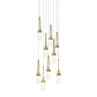 Hubbardton Forge - 131100-SKT-LONG-86-YG0434 - Link 9-Light Blown Glass Pendant - Link - Modern Brass
