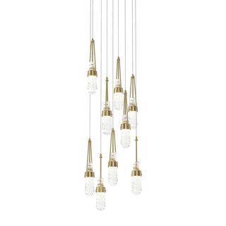 Hubbardton Forge - 131100-SKT-LONG-86-YJ0434 - Link 9-Light Blown Glass Pendant - Link - Modern Brass