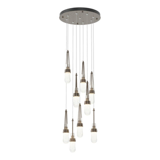 Hubbardton Forge - 131100-SKT-STND-05-YG0434 - Link 9-Light Blown Glass Pendant - Link - Bronze