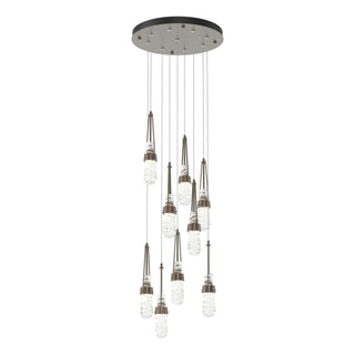 Hubbardton Forge - 131100-SKT-STND-05-YJ0434 - Link 9-Light Blown Glass Pendant - Link - Bronze