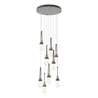 Hubbardton Forge - 131100-SKT-STND-07-YG0434 - Link 9-Light Blown Glass Pendant - Link - Dark Smoke