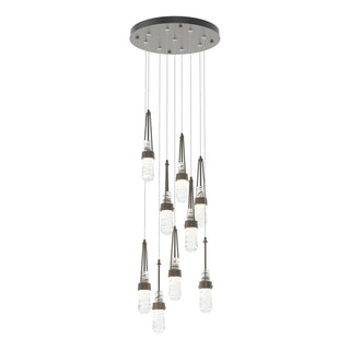 Hubbardton Forge - 131100-SKT-STND-07-YJ0434 - Link 9-Light Blown Glass Pendant - Link - Dark Smoke