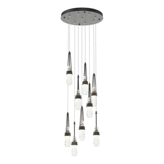 Hubbardton Forge - 131100-SKT-STND-10-YJ0434 - Link 9-Light Blown Glass Pendant - Link - Black