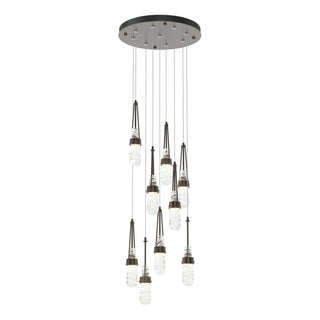 Hubbardton Forge - 131100-SKT-STND-14-YJ0434 - Link 9-Light Blown Glass Pendant - Link - Oil Rubbed Bronze
