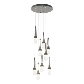 Hubbardton Forge - 131100-SKT-STND-20-YG0434 - Link 9-Light Blown Glass Pendant - Link - Natural Iron