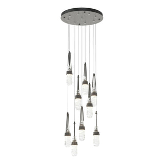 Hubbardton Forge - 131100-SKT-STND-20-YJ0434 - Link 9-Light Blown Glass Pendant - Link - Natural Iron