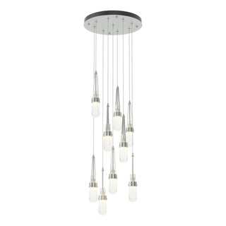 Hubbardton Forge - 131100-SKT-STND-82-YG0434 - Link 9-Light Blown Glass Pendant - Link - Vintage Platinum