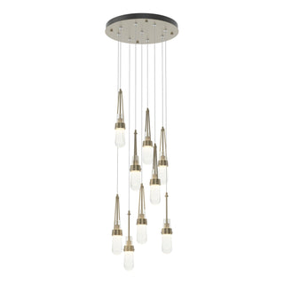 Hubbardton Forge - 131100-SKT-STND-84-YG0434 - Link 9-Light Blown Glass Pendant - Link - Soft Gold