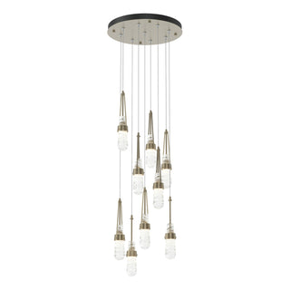 Hubbardton Forge - 131100-SKT-STND-84-YJ0434 - Link 9-Light Blown Glass Pendant - Link - Soft Gold