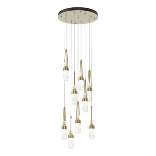 Hubbardton Forge - 131100-SKT-STND-86-YJ0434 - Link 9-Light Blown Glass Pendant - Link - Modern Brass