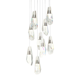 Hubbardton Forge - 131101-SKT-LONG-05-CR - Luma 9-Light Large Crystal Pendant - Luma - Bronze
