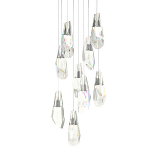 Hubbardton Forge - 131101-SKT-LONG-07-CR - Luma 9-Light Large Crystal Pendant - Luma - Dark Smoke