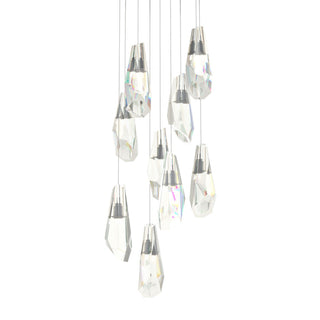 Hubbardton Forge - 131101-SKT-LONG-20-CR - Luma 9-Light Large Crystal Pendant - Luma - Natural Iron