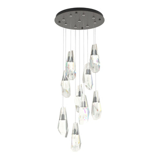 Hubbardton Forge - 131101-SKT-STND-07-CR - Luma 9-Light Large Crystal Pendant - Luma - Dark Smoke