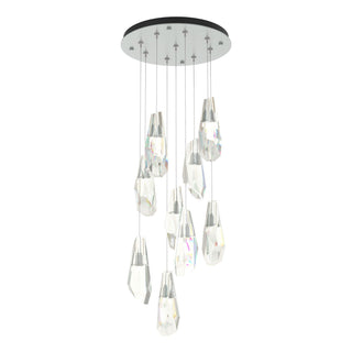 Hubbardton Forge - 131101-SKT-STND-82-CR - Luma 9-Light Large Crystal Pendant - Luma - Vintage Platinum
