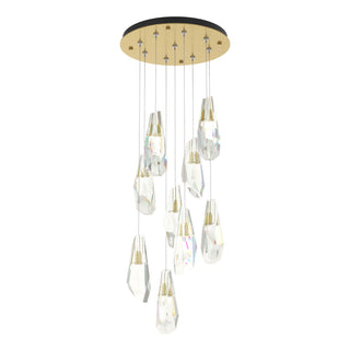Hubbardton Forge - 131101-SKT-STND-86-CR - Luma 9-Light Large Crystal Pendant - Luma - Modern Brass