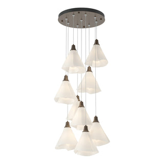 Hubbardton Forge - 131102-SKT-STND-05-SH1987 - Mobius 9-Light Pendant - Mobius - Bronze