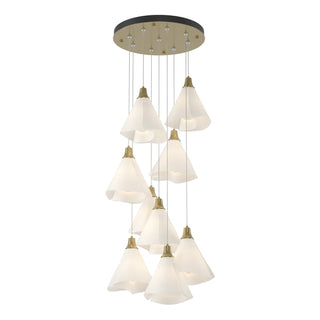Hubbardton Forge - 131102-SKT-STND-86-SH1987 - Mobius 9-Light Pendant - Mobius - Modern Brass