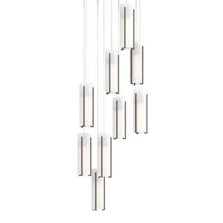 Hubbardton Forge - 131104-SKT-LONG-05-GG0065 - Exos Glass 9-Light Pendant - Exos Glass - Bronze
