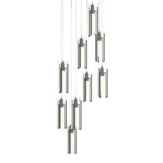 Hubbardton Forge - 131104-SKT-LONG-07-ZM0065 - Exos Glass 9-Light Pendant - Exos Glass - Dark Smoke