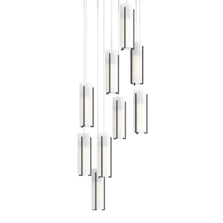 Hubbardton Forge - 131104-SKT-LONG-10-GG0065 - Exos Glass 9-Light Pendant - Exos Glass - Black