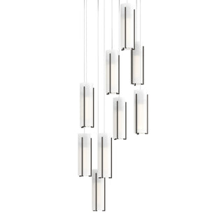 Hubbardton Forge - 131104-SKT-LONG-14-GG0065 - Exos Glass 9-Light Pendant - Exos Glass - Oil Rubbed Bronze