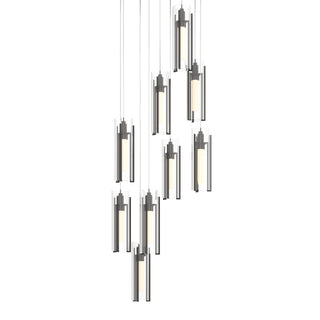 Hubbardton Forge - 131104-SKT-LONG-14-ZM0065 - Exos Glass 9-Light Pendant - Exos Glass - Oil Rubbed Bronze