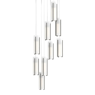 Hubbardton Forge - 131104-SKT-LONG-20-GG0065 - Exos Glass 9-Light Pendant - Exos Glass - Natural Iron