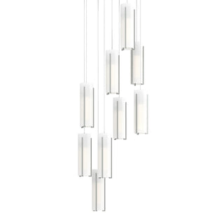 Hubbardton Forge - 131104-SKT-LONG-82-GG0065 - Exos Glass 9-Light Pendant - Exos Glass - Vintage Platinum